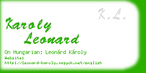karoly leonard business card